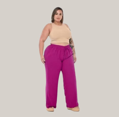 Calça pantalona feminina plus size