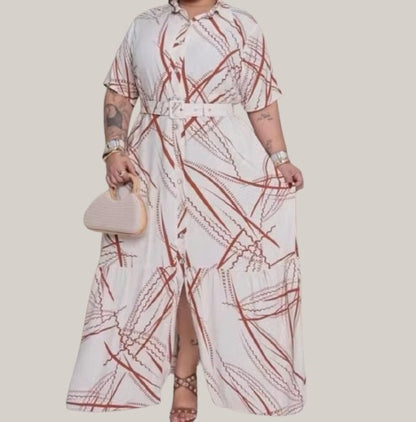 Chamise longo plus size com cinto