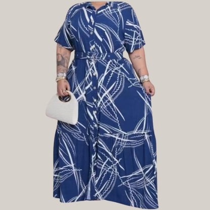 Chamise longo plus size com cinto