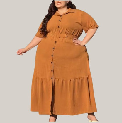 Chamise longo plus size com cinto